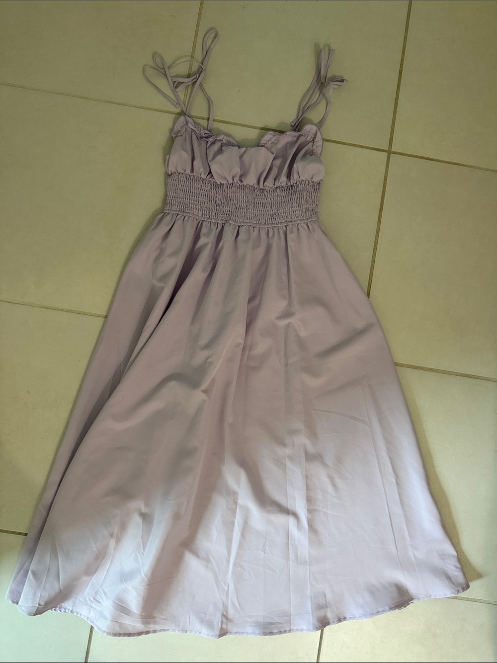 Women's Lavender Smocked Sundress with Adjustable Straps